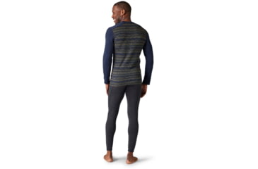 Image of Smartwool Merino 250 Baselayer Pattern Crew - Mens, Deep Navy Mountain Range, Small, SW016351H13S