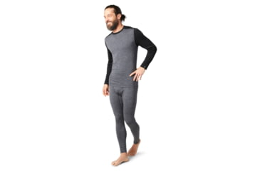 Image of Smartwool Merino 250 Baselayer Pattern Crew - Mens, Medium Gray Tick Stitch, Small, SW016351B99-S