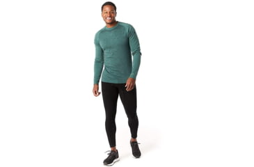 Image of Smartwool Merino 250 Baselayer Pattern Crew - Mens, Pine Gray Tick Stitch, Large, SW0NP601C11-L