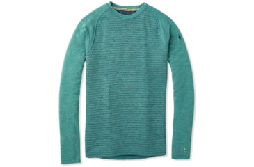 Image of Smartwool Merino 250 Baselayer Pattern Crew - Mens, Pine Gray Tick Stitch, Large, SW0NP601C11-L