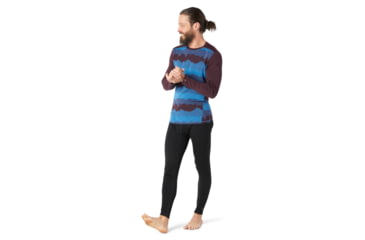 Image of Smartwool Merino 250 Baselayer Pattern Crew - Mens, Woodsmoke Mountain Scape, Medium, SW016351E28-M