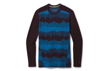 Image of Smartwool Merino 250 Baselayer Pattern Crew - Mens, Woodsmoke Mountain Scape, Medium, SW016351E28-M