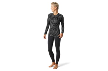 Image of Smartwool Merino 250 Baselayer Pattern Crew - Womens, Black Digital Snowflake, Extra Large, SW016371E36-XL