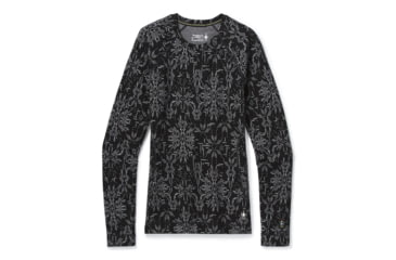 Image of Smartwool Merino 250 Baselayer Pattern Crew - Womens, Black Digital Snowflake, Extra Large, SW016371E36-XL