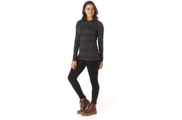 Image of Smartwool Merino 250 Baselayer Pattern Crew - Womens, Black Medallion, Extra Small, SW0NP226C14-XS