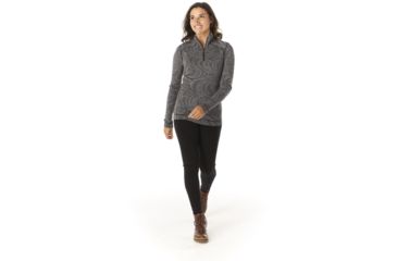 Image of Smartwool Merino 250 Baselayer Pattern Crew - Womens, Black Snow Swirl, Small, SW0NP226C21-S