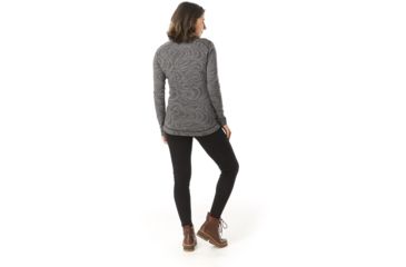 Image of Smartwool Merino 250 Baselayer Pattern Crew - Womens, Black Snow Swirl, Small, SW0NP226C21-S