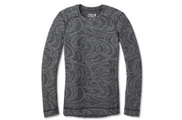 Image of Smartwool Merino 250 Baselayer Pattern Crew - Womens, Black Snow Swirl, Small, SW0NP226C21-S