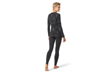 Image of Smartwool Merino 250 Baselayer Pattern Crew - Womens, Black Traced Dahlia, Small, SW016371E42-S