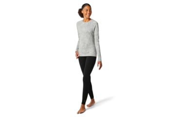 Image of Smartwool Merino 250 Baselayer Pattern Crew - Womens, Light Gray Traced Dahlia, Extra Large, SW016371E41-XL