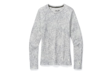 Image of Smartwool Merino 250 Baselayer Pattern Crew - Womens, Light Gray Traced Dahlia, Extra Large, SW016371E41-XL