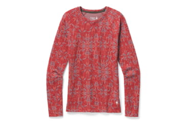 Image of Smartwool Merino 250 Baselayer Pattern Crew - Womens, Masala Digital Snowflake, Extra Small, SW016371E37-XS