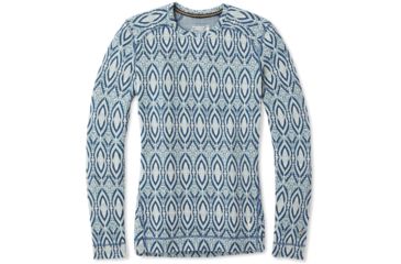 Image of Smartwool Merino 250 Baselayer Pattern Crew - Womens, Nile Blue Medallion, Small, SW0NP226C17-S