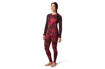 Image of Smartwool Merino 250 Baselayer Pattern Crew - Womens, Woodsmoke Forest Scape, Large, SW016371E44-L