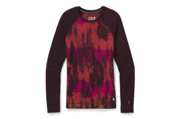 Image of Smartwool Merino 250 Baselayer Pattern Crew - Womens, Woodsmoke Forest Scape, Large, SW016371E44-L