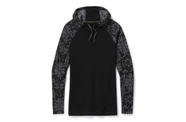 Image of Smartwool Merino 250 Drape Neck Hoodie - Womens, Black Digital Snowflake, Medium, SW019244E36-M