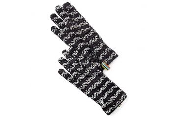 Image of Smartwool Merino 250 Pattern Glove, Black/Charcoal, Extra Small, SW018014016XS