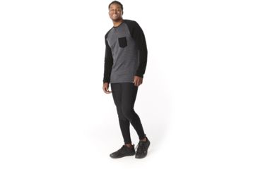 Image of Smartwool Merino 250 Pocket Crew - Mens, Medium Gray Tick Stitch, Large, SW016084B99-L