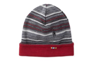 Image of Smartwool Merino 250 Reversible Pattern Cuffed Beanie, Charcoal Margarita, Small/Medium, SW018019C13-S/M
