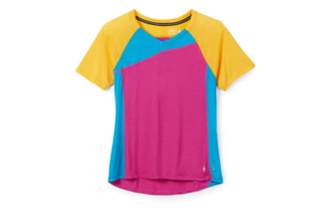 Image of Smartwool Merino Sport 120 Mountain Bike Short Sleeve Tee - Womens, Festive Fuchsia, Small, SW016590J24S