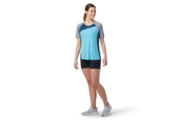 Image of Smartwool Merino Sport 120 Mountain Bike Short Sleeve Tee - Womens, Ocean Spray Heather, Small, SW016590J66S