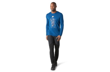 Image of Smartwool Merino Sport 150 Alpine Bear Long Sleeve Graphic Tee - Mens, Alpine Blue, 2XL, SW016294B25-XXL