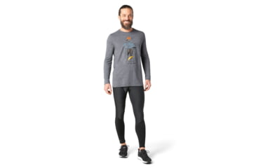 Image of Smartwool Merino Sport 150 Alpine Bear Long Sleeve Graphic Tee - Mens, Medium Gray Heather, Small, SW016294084-S