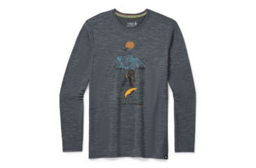 Image of Smartwool Merino Sport 150 Alpine Bear Long Sleeve Graphic Tee - Mens, Medium Gray Heather, Small, SW016294084-S