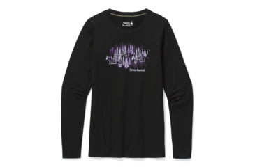 Image of Smartwool Merino Sport 150 Alpine Tree Line Long Sleeve Graphic Tee - Womens, Black, Extra Small, SW016333001-XS