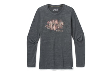 Image of Smartwool Merino Sport 150 Alpine Tree Line Long Sleeve Graphic Tee - Womens, Medium Gray Heather, Extra Small, SW016333084-XS