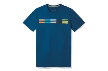 Image of Smartwool Merino Sport 150 Flag Logo Tee - Mens, Alpine Blue, Medium, SW015155B25-M