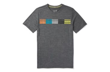 Image of Smartwool Merino Sport 150 Flag Logo Tee - Mens, Medium Gray Heather, Small, SW015155084-S