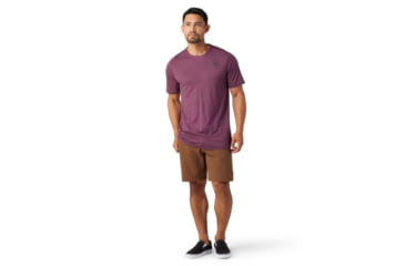 Image of Smartwool Merino Sport 150 Go Far, Feel Good Spokes Short Sleeve Graphic Tee - Mens, Argyle Purple Heather, Large, SW016731J46L