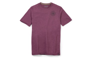 Image of Smartwool Merino Sport 150 Go Far, Feel Good Spokes Short Sleeve Graphic Tee - Mens, Argyle Purple Heather, Large, SW016731J46L