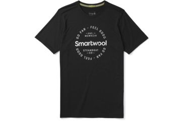 Image of Smartwool Merino Sport 150 Go Far Feel Good Tee - Mens, Black, Small, SW015156001-S
