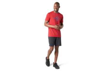 Image of Smartwool Merino Sport 150 Logo Graphic Tee - Mens, Chili Pepper Heather, Small, SW016292B95-S