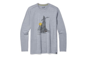 Image of Smartwool Merino Sport 150 Long Sleeve Tunnel Views Graphic Tee - Mens, Light Gray Heather, Small, SW016293545-S