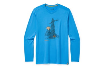 Image of Smartwool Merino Sport 150 Long Sleeve Tunnel Views Graphic Tee - Mens, Ocean Blue, 2XL, SW016293D15-XXL