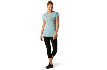 Image of Smartwool Merino Sport 150 Mountain Reflection Tee - Womens, Wave Blue Heather, Small, SW016139D25-S