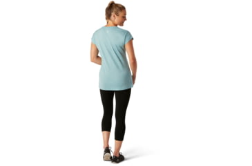 Image of Smartwool Merino Sport 150 Mountain Reflection Tee - Womens, Wave Blue Heather, Small, SW016139D25-S