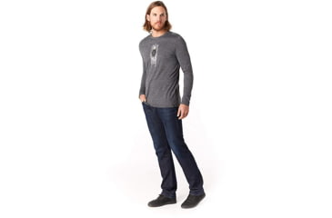 Image of Smartwool Merino Sport 150 Old Man Winter Long Sleeve Tee - Mens, Medium Gray Heather, Small, SW019022084-S