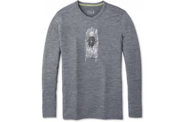 Image of Smartwool Merino Sport 150 Old Man Winter Long Sleeve Tee - Mens, Medium Gray Heather, Small, SW019022084-S