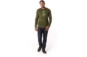 Image of Smartwool Merino Sport 150 Old Man Winter Long Sleeve Tee - Mens, Moss Green Heather, Large, SW019022B45-L