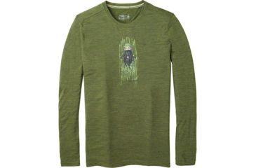Image of Smartwool Merino Sport 150 Old Man Winter Long Sleeve Tee - Mens, Moss Green Heather, Large, SW019022B45-L