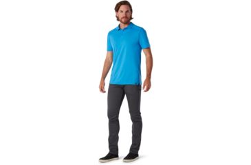 Image of Smartwool Merino Sport 150 Polo - Mens, Ocean Blue, 2XL, SW000372D15-XXL