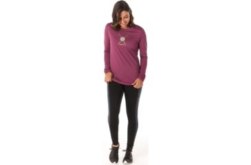 Image of Smartwool Merino Sport 150 Powder Flower Long Sleeve Tee - Womens, Sangria Heather, Small, SW019248B49-S