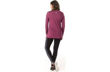 Image of Smartwool Merino Sport 150 Powder Flower Long Sleeve Tee - Womens, Sangria Heather, Small, SW019248B49-S