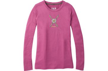 Image of Smartwool Merino Sport 150 Powder Flower Long Sleeve Tee - Womens, Sangria Heather, Small, SW019248B49-S