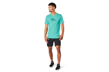 Image of Smartwool Merino Sport 150 Rocky Range Graphic Tee - Mens, Iceberg Blue, Small, SW000796F62S