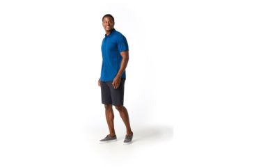 Image of Smartwool Merino Sport 150 Short Sleeve Button Down - Mens, Alpine Blue, Small, SW016203B25-S
